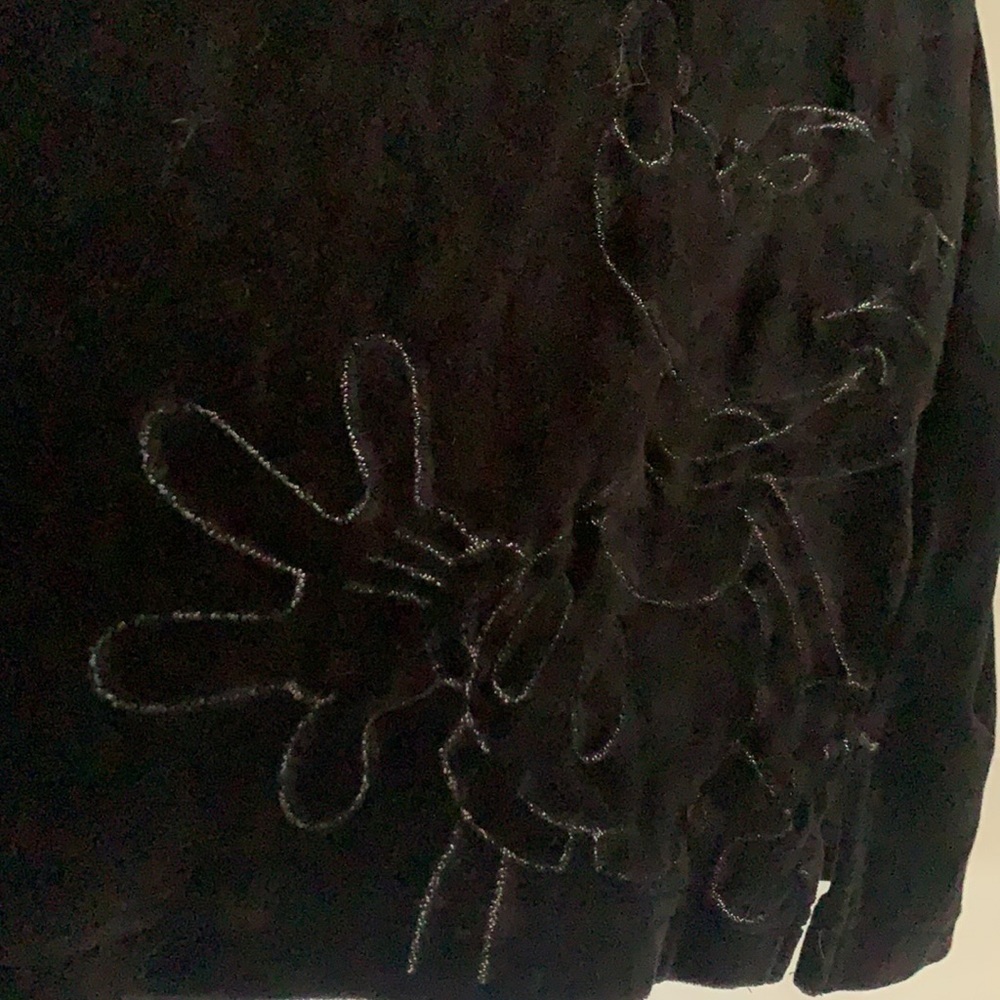 Mickey Mouse Velvet Shirt Black Long Sleeve Embroidered Pullover Vintage XL. - Picture 7 of 7